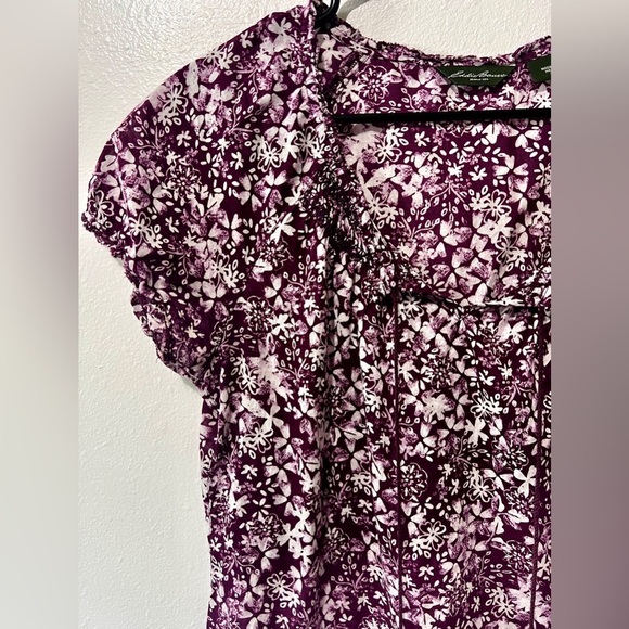 Eddie Bauer Cotton Floral Peasant Blouse - Small - Picture 5 of 8
